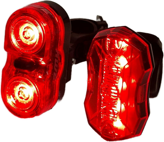 Awe Twin Red LED Bike Light Set, 2 x 0.5W AAA Battery & 5 x Red SMD LED