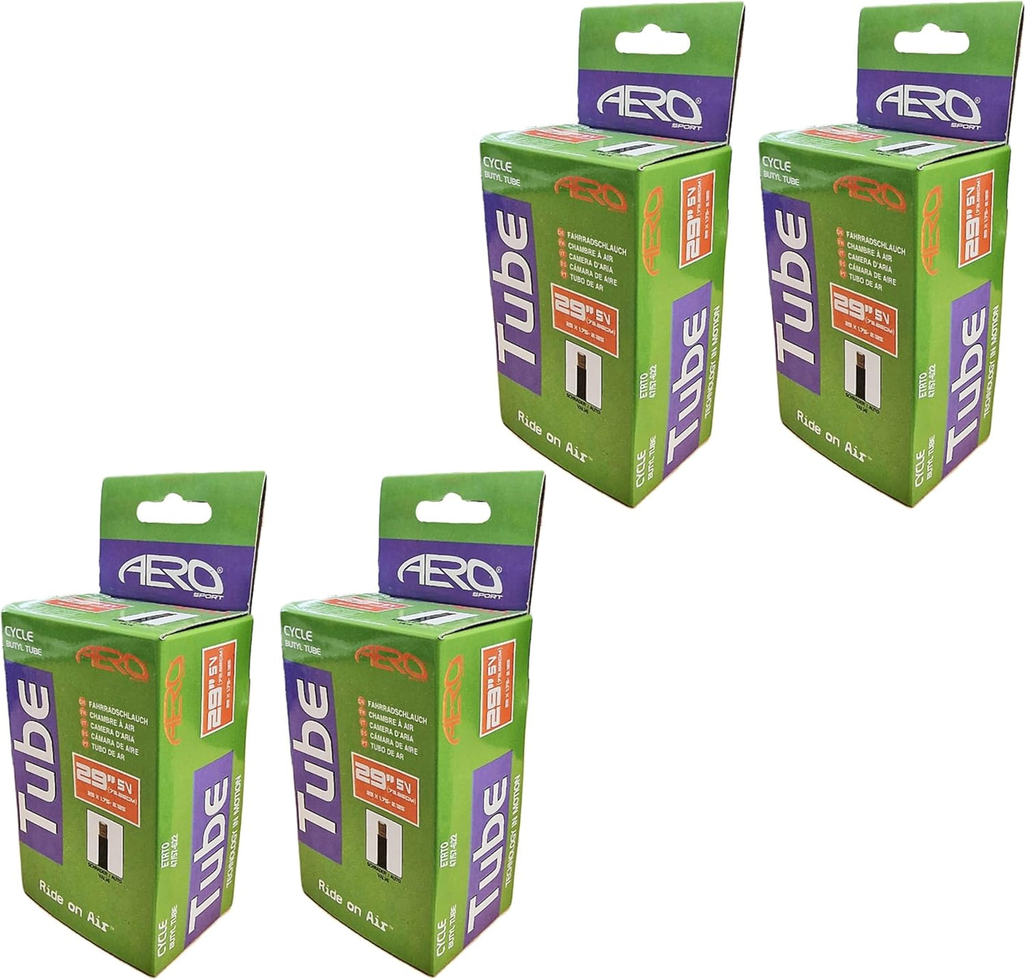 Awe 4 x Butyl Rubber 29" x 1.75-2.25 Inner Tube 500%* Extra Ride Time Schrader Valve