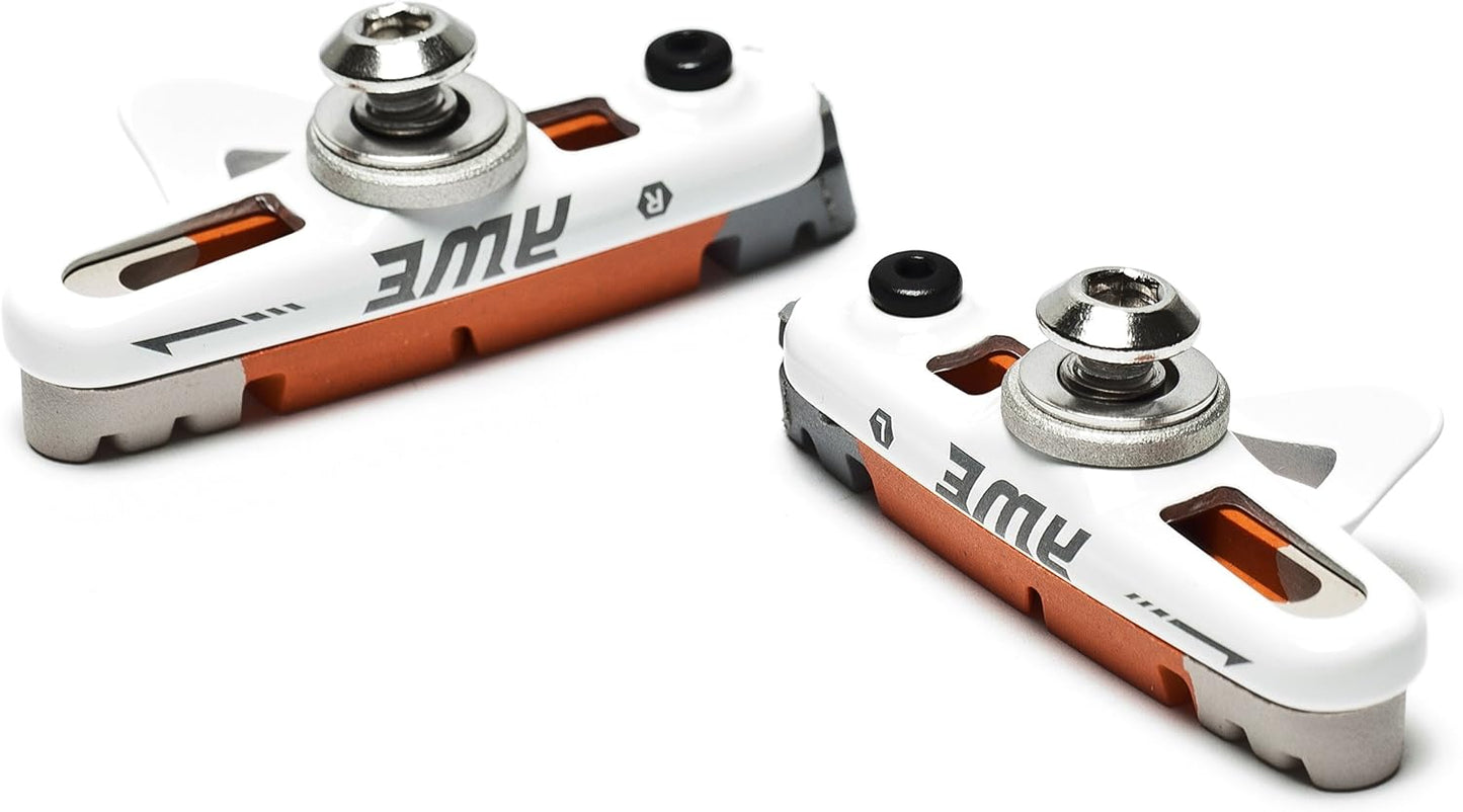 Awe White Cassette Road 55mm Brake Blocks Grey/Orange/White