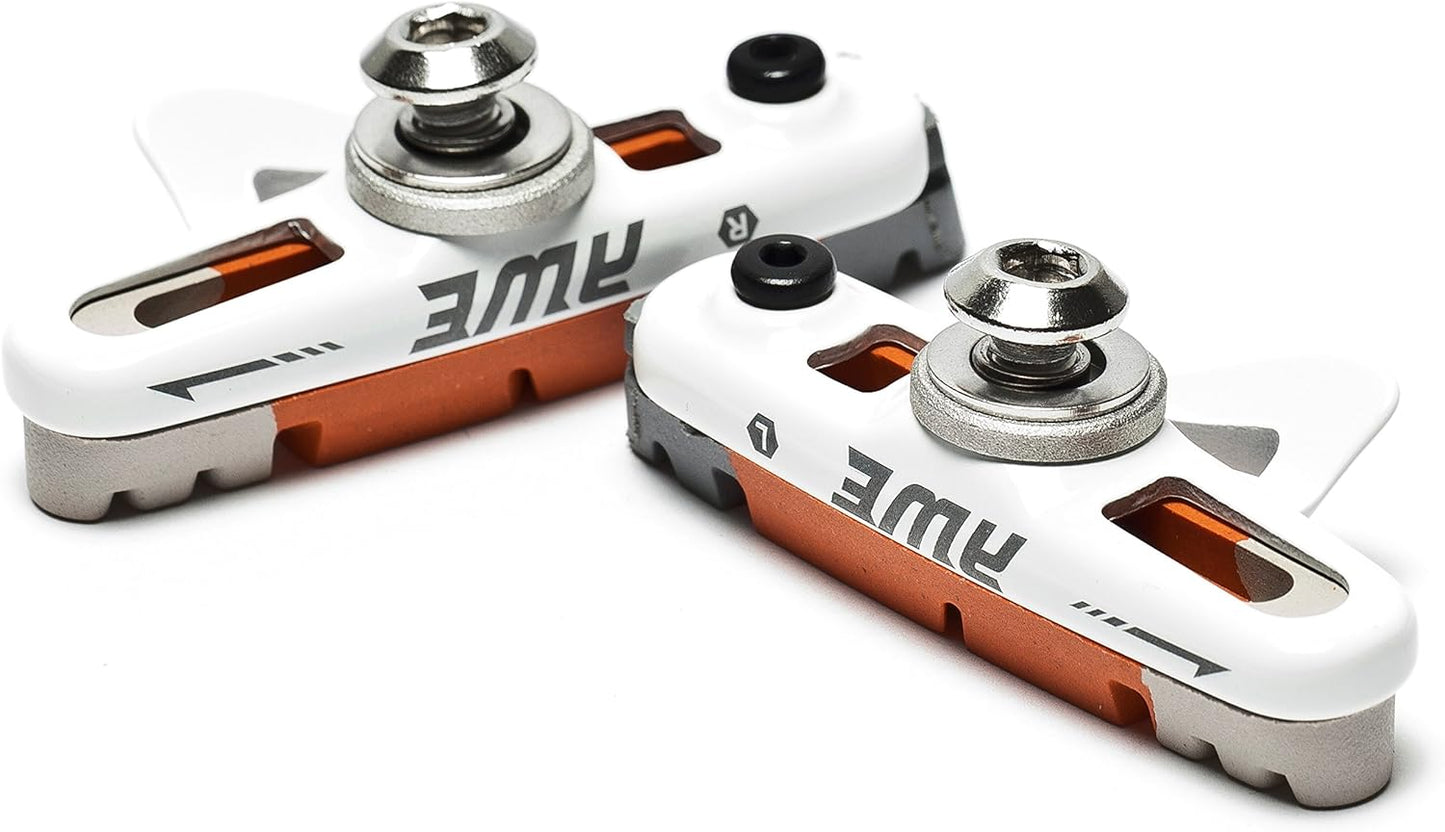 Awe White Cassette Road 55mm Brake Blocks Grey/Orange/White