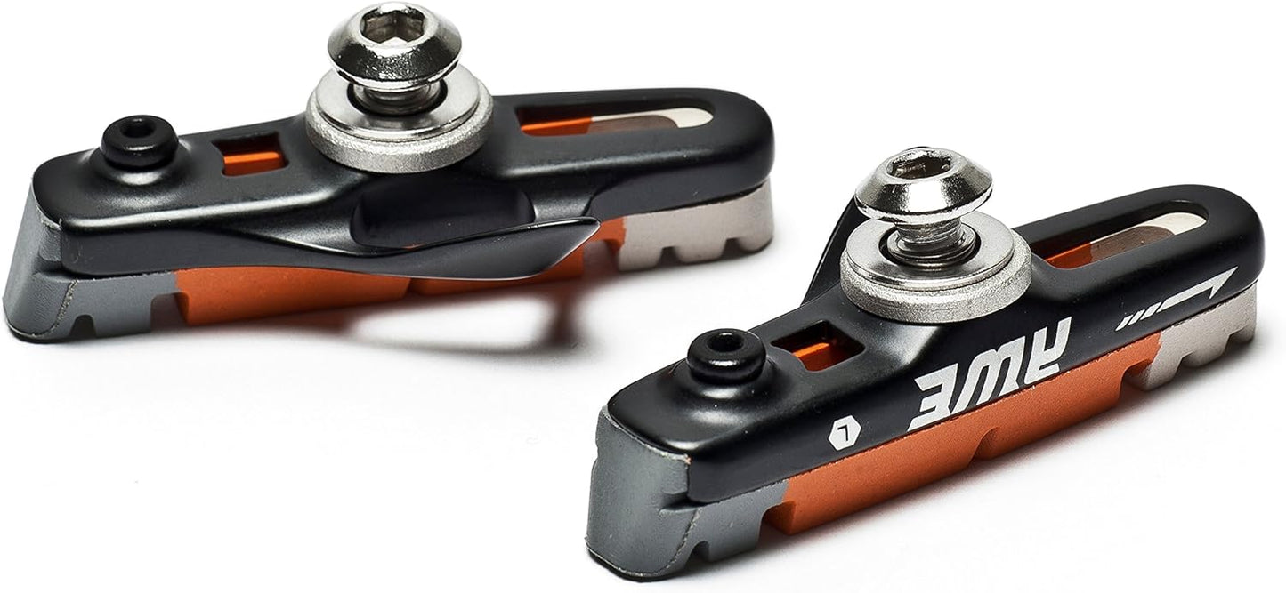 Awe Black Cassette Road 55mm Brake Blocks Grey/Orange/White