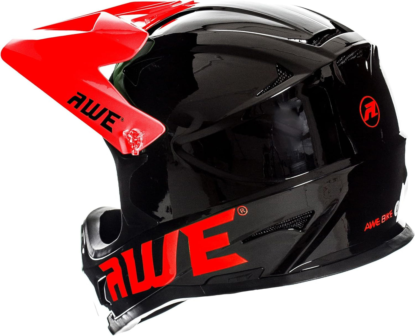 AweBlast 16+/Adult BMX/Downhill/Full Face/Enduro Bike Helmet 56-58cm Black/Red