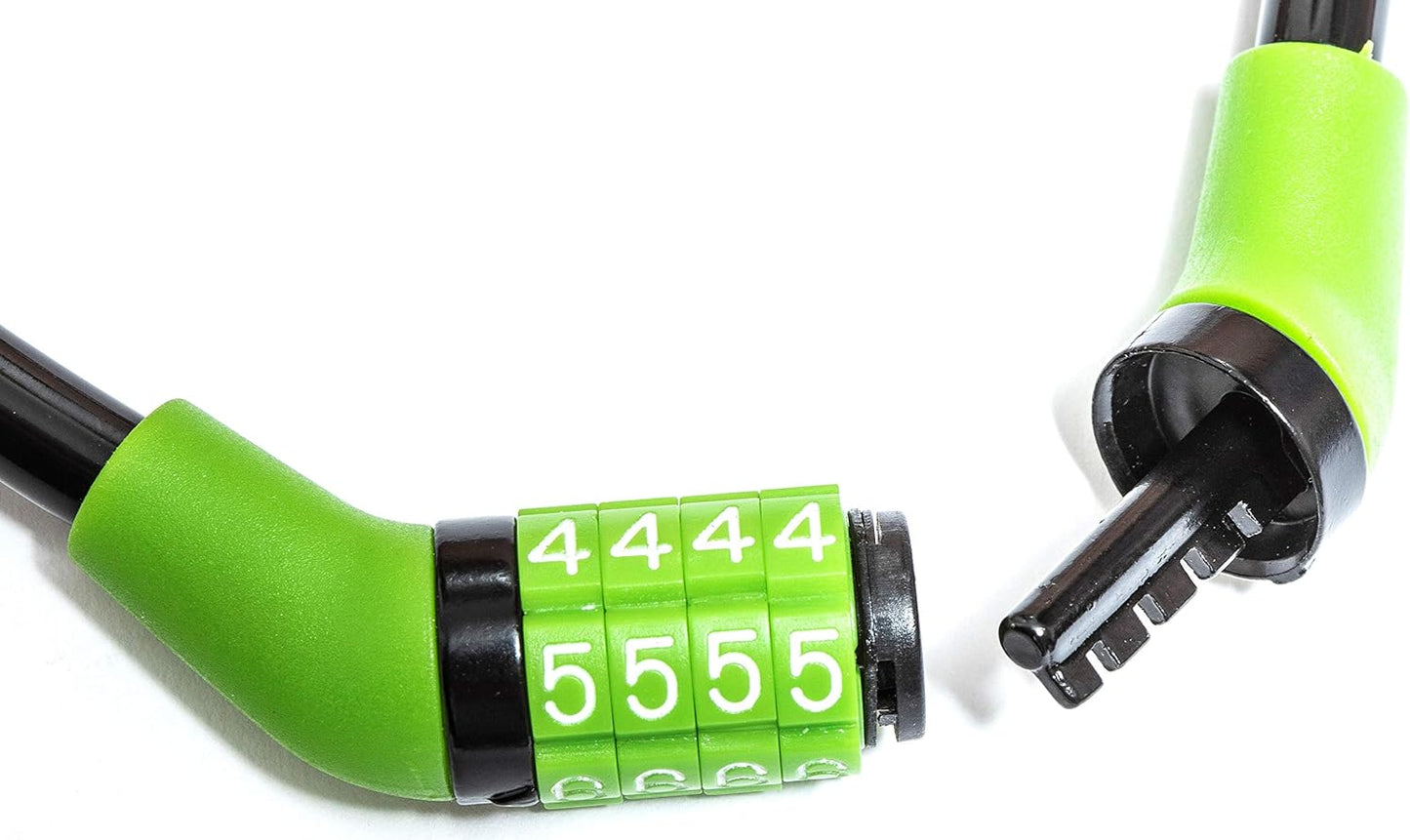 Sport Direct 8mm x 76cm Steel Cable Bike/Bicycle Combination Lock (Non-Changeable Unique Code)
