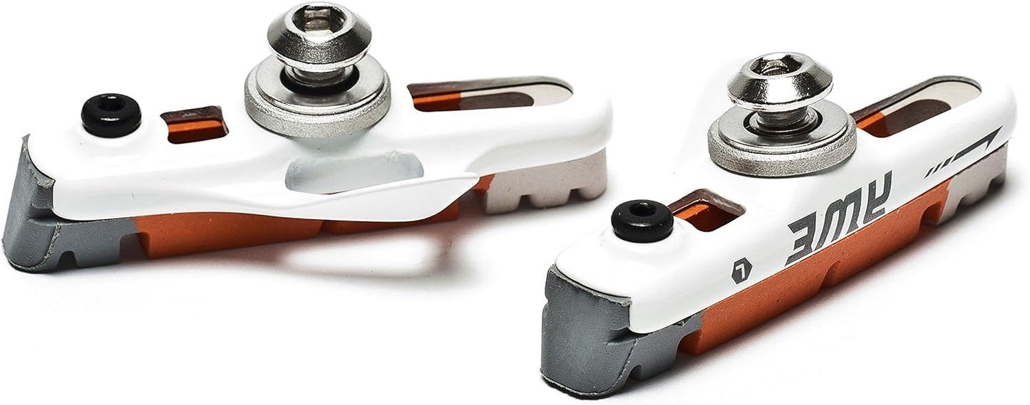Awe White Cassette Road 55mm Brake Blocks Grey/Orange/White