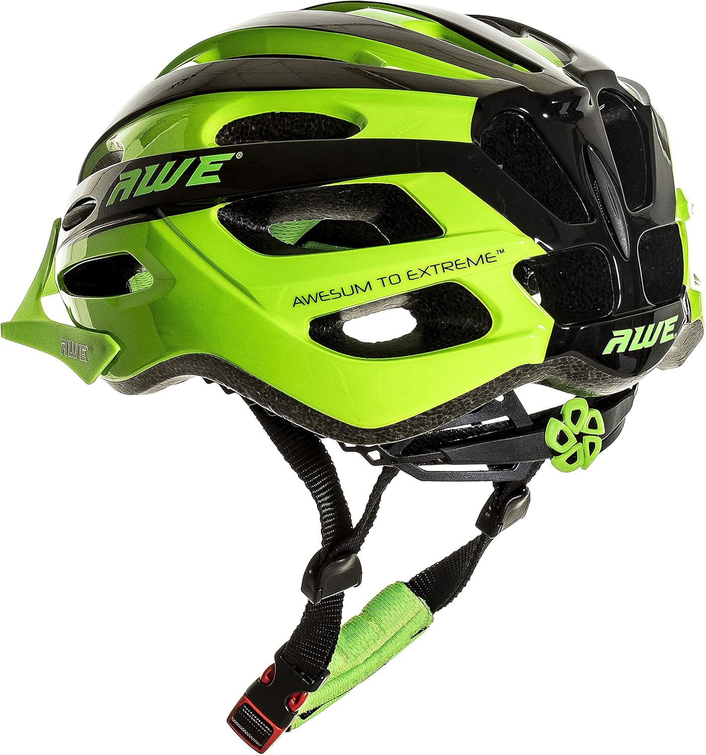 AweAir In Mould Adult Bike Helmet Medium 55-58cm Black/Green