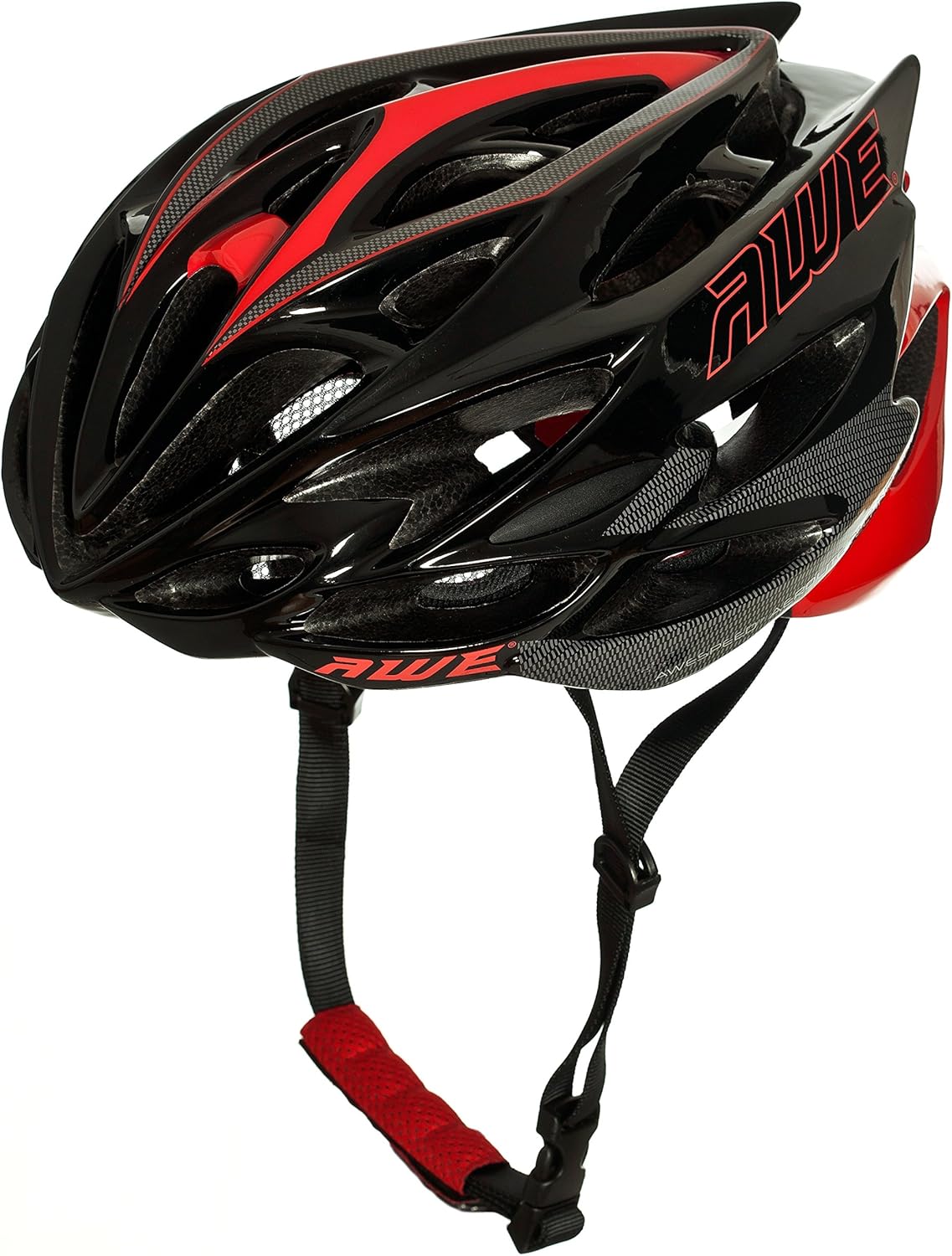 AweSpeed In Mould Adult Bike Helmet Large 55-58cm Black/Red/Carbon