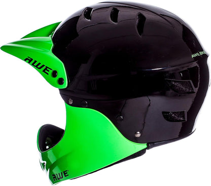 AweBlaze 16+/Adult Full Face BMX Bike Helmet Medium 55-58cm Black/Green