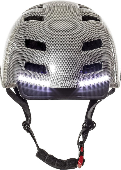 AweTech In Mould Adult LED USB Bike Helmet Large 58-61cm Graphite
