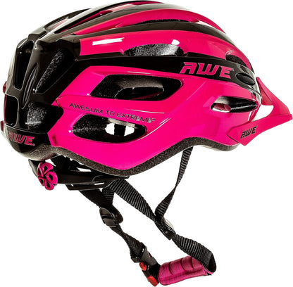 AweAir In Mould Adult Bike Helmet Medium 55-58cm Black/Pink