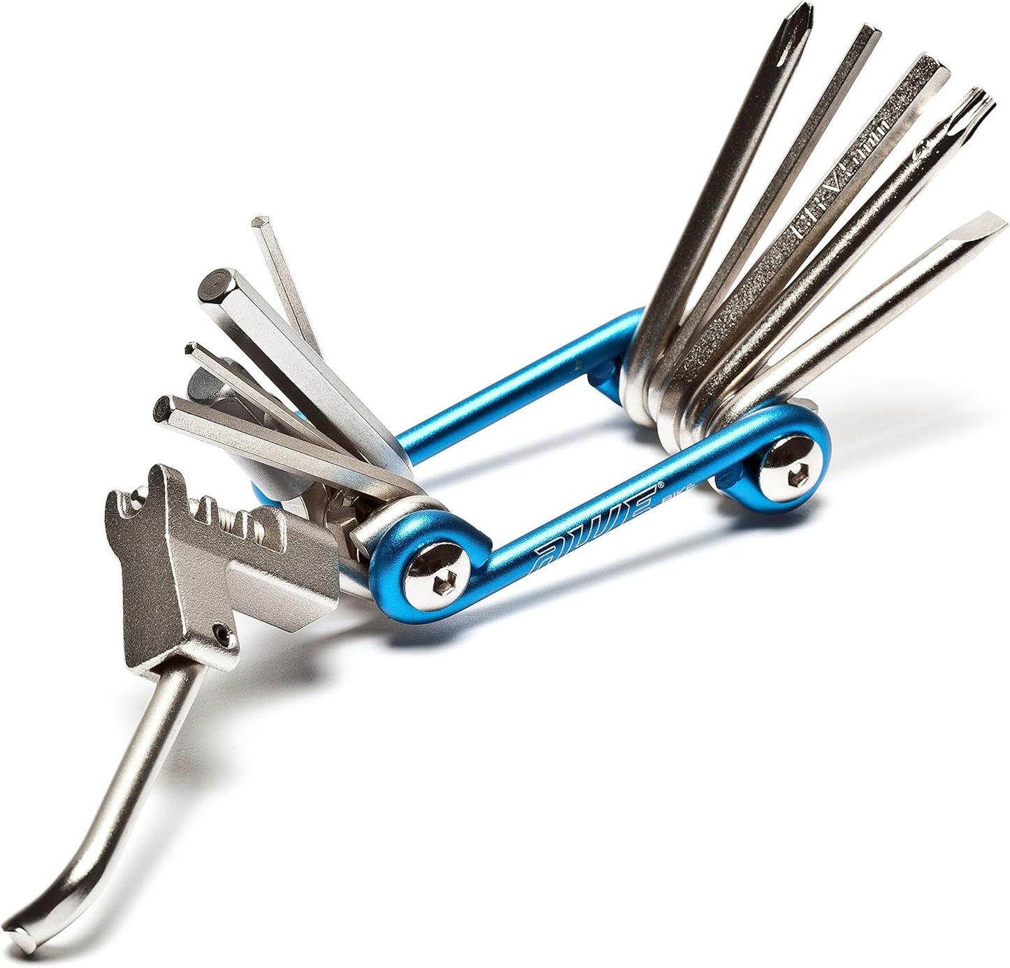 Awe 11 Piece CR-V Special Hardened Steel Micro Multi Function Pocket Tool Blue