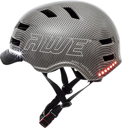 AweTech In Mould Adult LED USB Bike Helmet Large 58-61cm Graphite