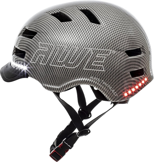 AweTech In Mould Adult LED USB Bike Helmet Large 58-61cm Graphite
