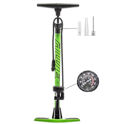 Awe 160 PSI Heavy Duty Steel Track Floor Pump With Gauge Dual Valve