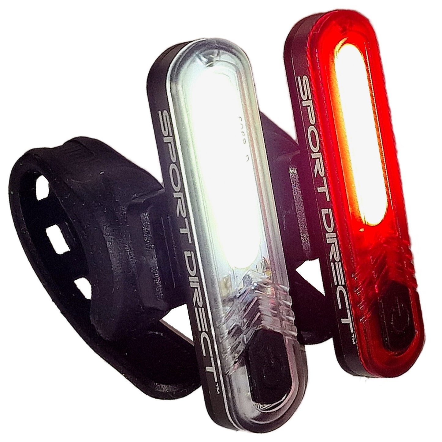 Sport Direct 130 Lumens 20 x COB LEDs USB Rechargeable Bike Light Set