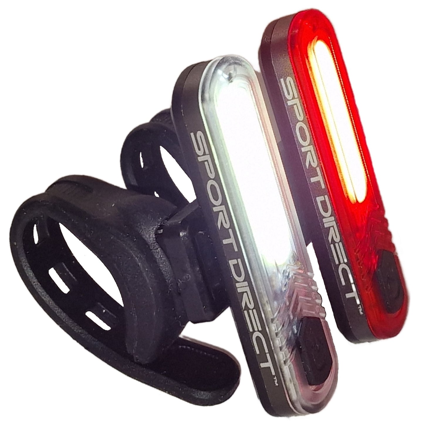 Sport Direct 130 Lumens 20 x COB LEDs USB Rechargeable Bike Light Set
