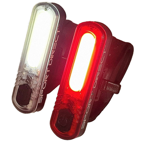 Sport Direct 130 Lumens 20 x COB LEDs USB Rechargeable Bike Light Set