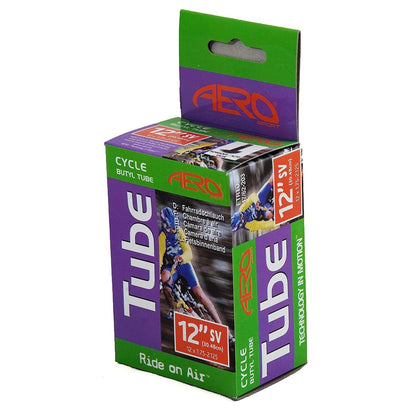 Aero Sport Butyl Rubber 12" x 1.75-2.125 Inner Tube 500%* Extra Ride Time Schrader Valve