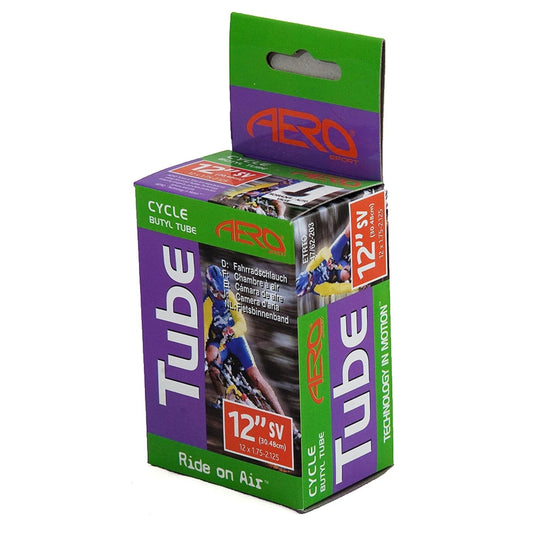 Aero Sport Butyl Rubber 12" x 1.75-2.125 Inner Tube 500%* Extra Ride Time Schrader Valve