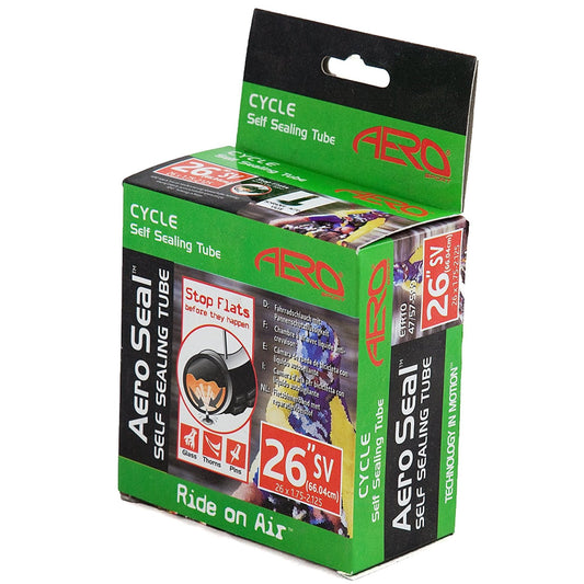 Aero Sport Self Sealing Butyl Rubber 26" x 1.75 - 2.125 Inner Tubes Schrader Valve