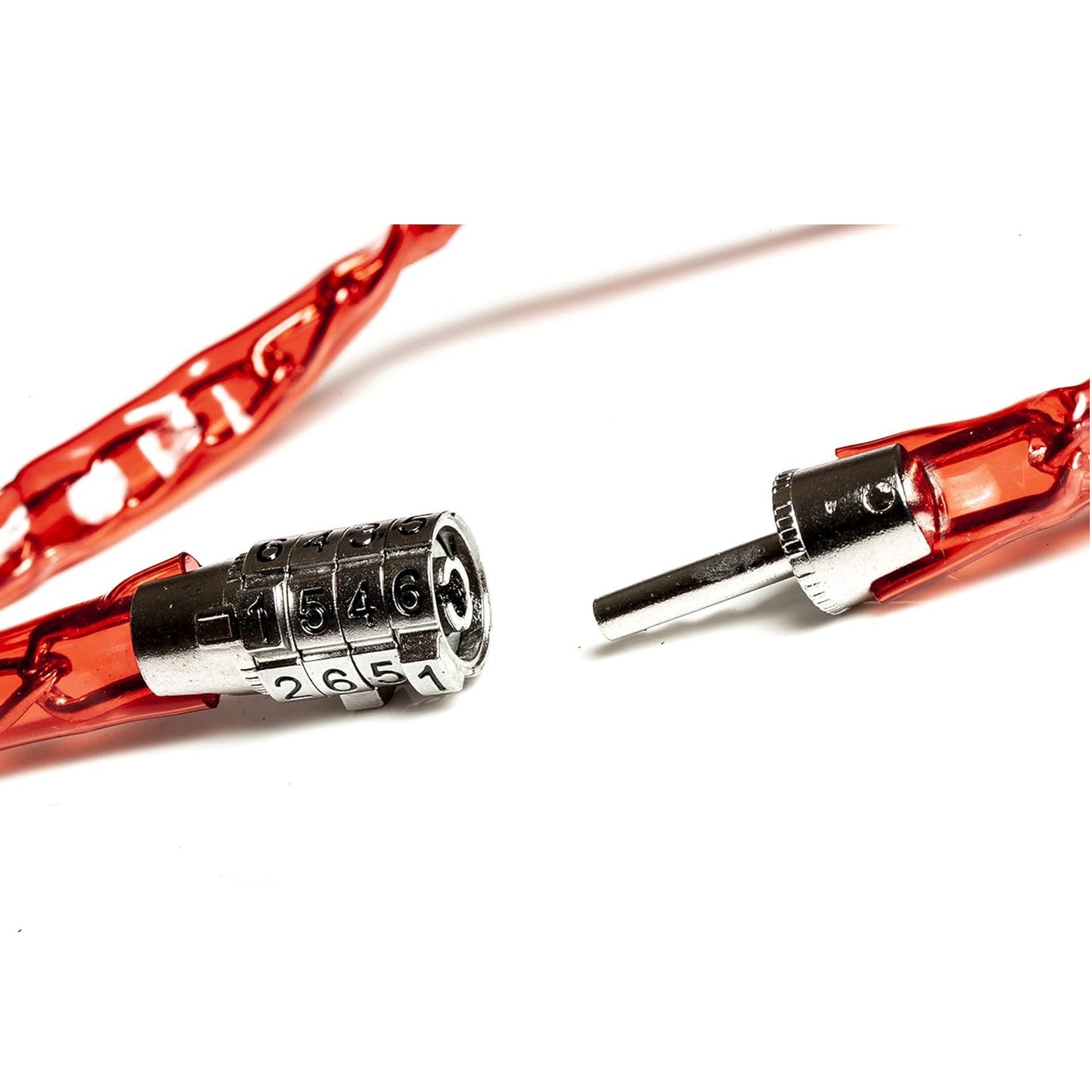 Steel Combination Chain Bike Lock Red