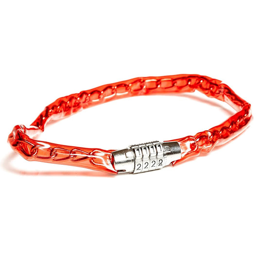 Steel Combination Chain Bike Lock Red