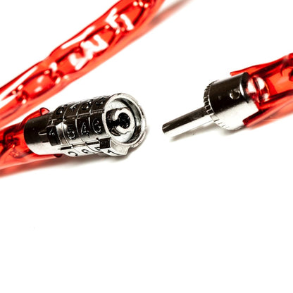 Steel Combination Chain Bike Lock Red