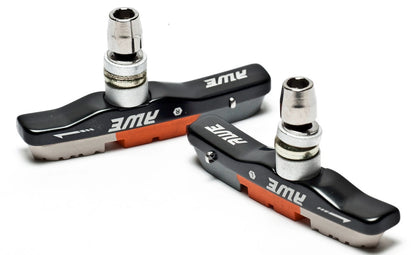 Awe Triple Contour Alloy V Brake Pads Grey/Orange/White 72mm with FREE Spare Pads