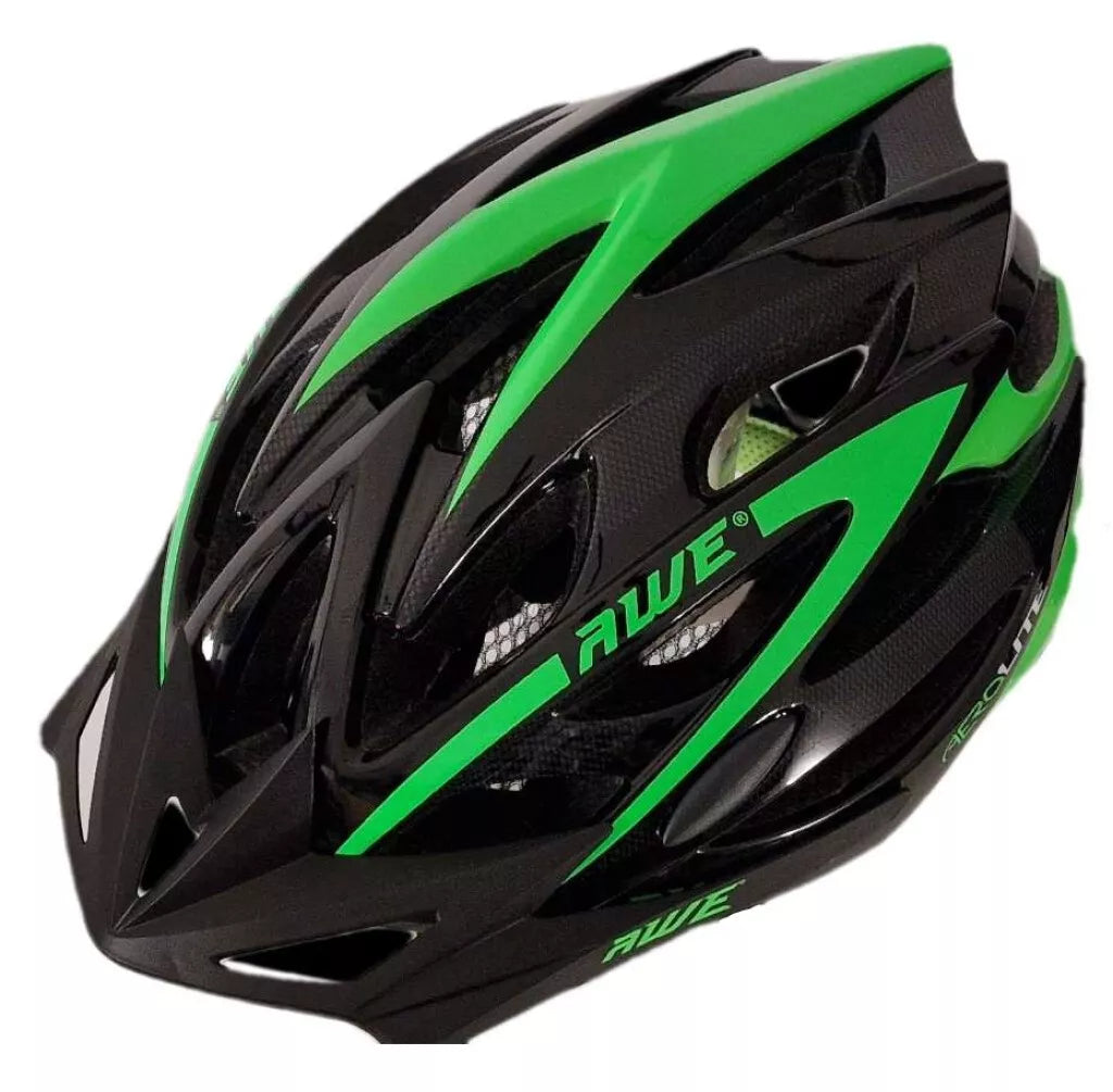 AweAeroLite In Mould Adult Bike Helmet Large 58-61cm Black/Green
