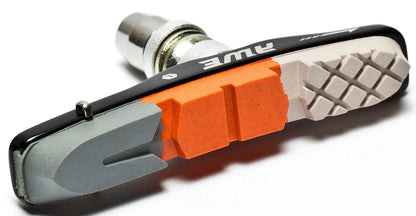 Awe Triple Contour Alloy V Brake Pads Grey/Orange/White 72mm with FREE Spare Pads