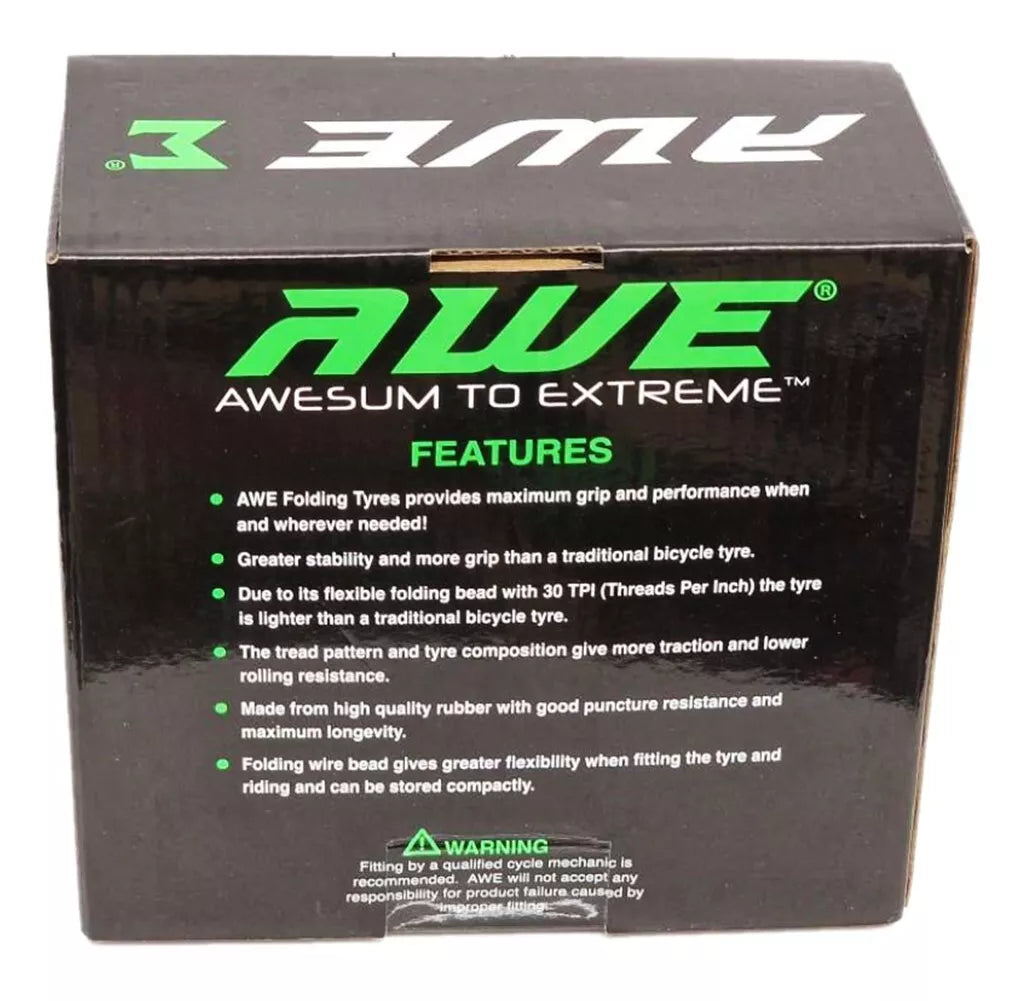 Awe AWERide Bike/E-Bike Folding Tyre 26" x 1.95" MTB Tyre 30 TPI