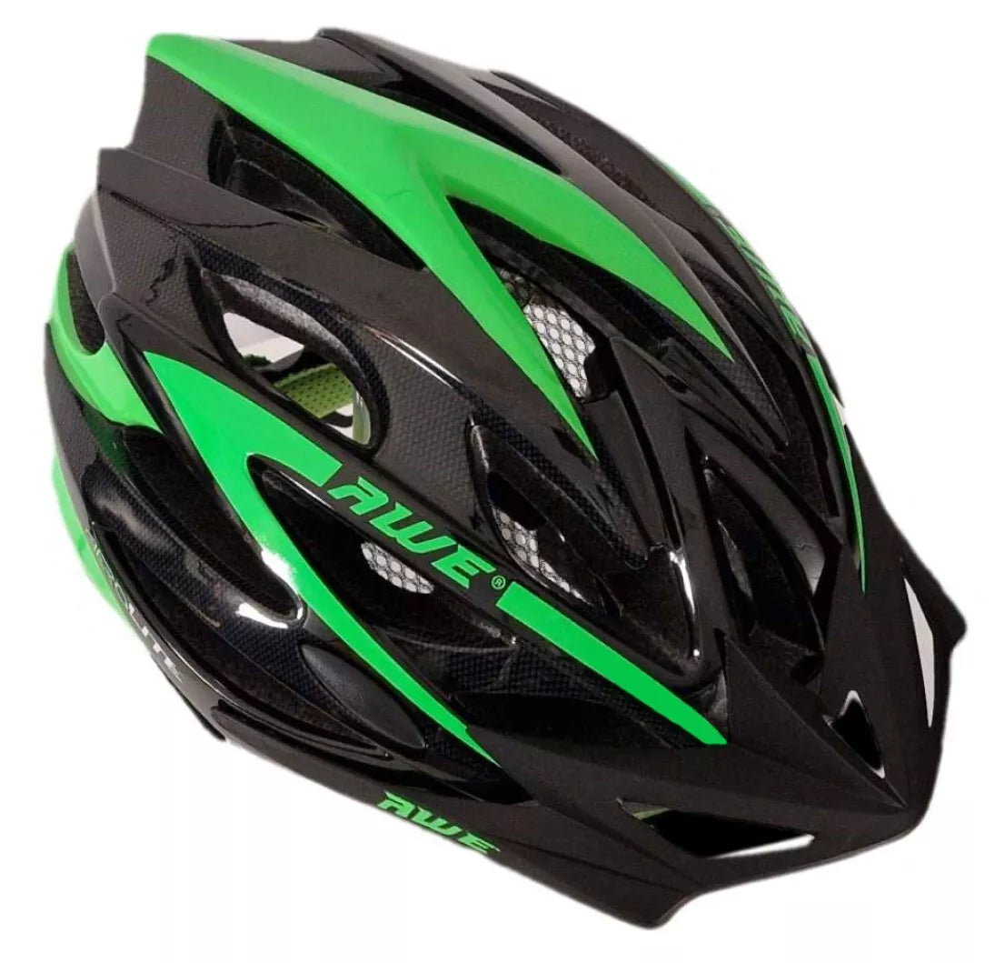 AweAeroLite In Mould Adult Bike Helmet Medium 55-58cm Black/Green