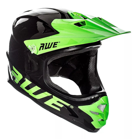 AweBlast 16+/Adult BMX/Downhill/Full Face/Enduro Bike Helmet 58-60cm Black/Green