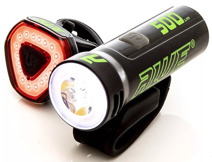 Awe Blast 530 Lumens USB Rechargeable Bike Front/Rear Light Set