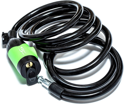 Sport Direct 10mm x 185cm Steel Bike/Bicycle LED Cable Lock With Keys & Bracket