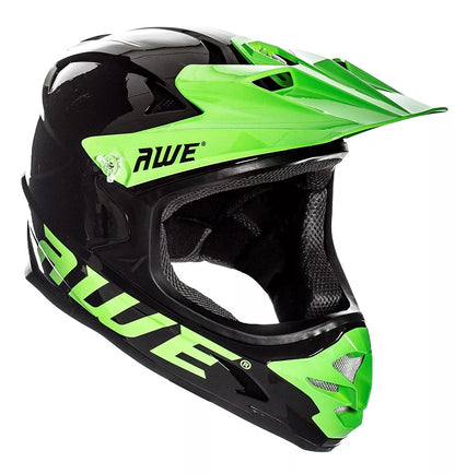AweBlast 16+/Adult BMX/Downhill/Full Face/Enduro Bike Helmet 56-58cm Black/Green