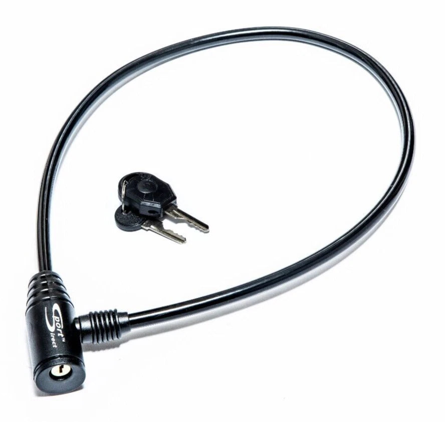 Sport Direct 6mm x 76cm Steel Cable Bike/Bicycle LED Lock With 2 Keys