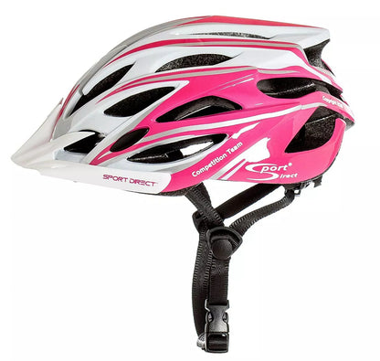 Sport Direct "Team Comp" 24 Vent Adult Bike Helmet Medium 55-58cm White/Pink
