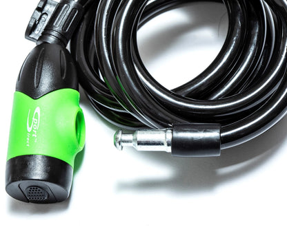 Sport Direct 10mm x 185cm Steel Bike/Bicycle LED Cable Lock With Keys & Bracket