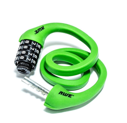 Awe Shape Memory Silicone 900mm x 12mm Combination Bike/Bicycle Lock