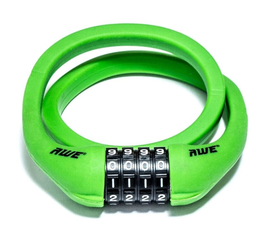 Awe Shape Memory Silicone 900mm x 12mm Combination Bike/Bicycle Lock