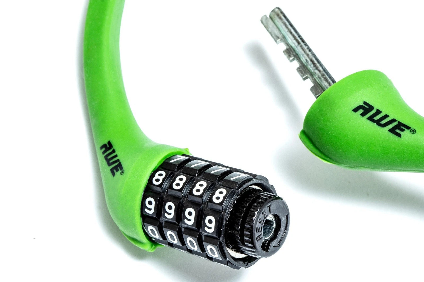 Awe Shape Memory Silicone 900mm x 12mm Combination Bike/Bicycle Lock
